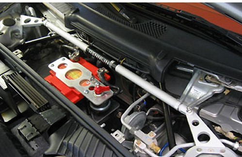 Strut tower brace - 2 point by Rennline. Porsche 997/987/Cayman auto draft